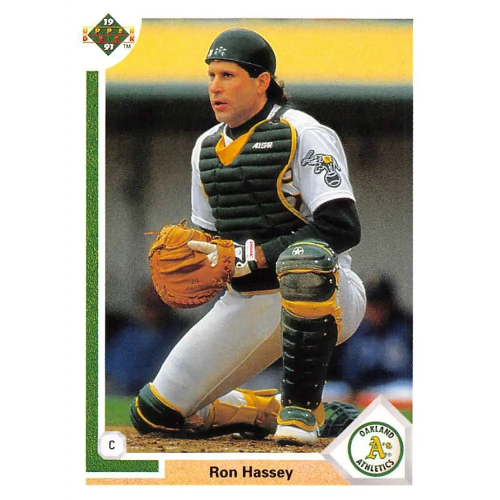 1991 Upper Deck #401 Ron Hassey EX Excellent Oakland Athletics Baseball Card  Image 1