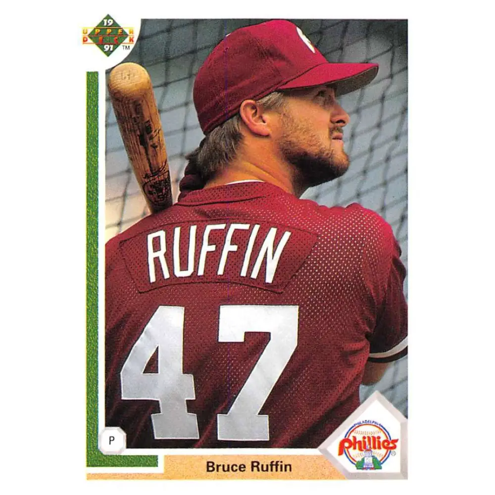 1991 Upper Deck #410 Bruce Ruffin NM-MT Philadelphia Phillies Baseball Card Image 1