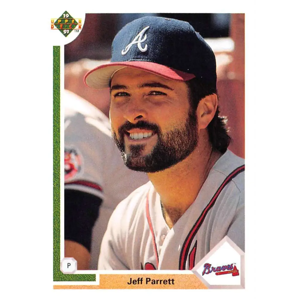 1991 Upper Deck #417 Jeff Parrett NM-MT Atlanta Braves Baseball Card Image 1