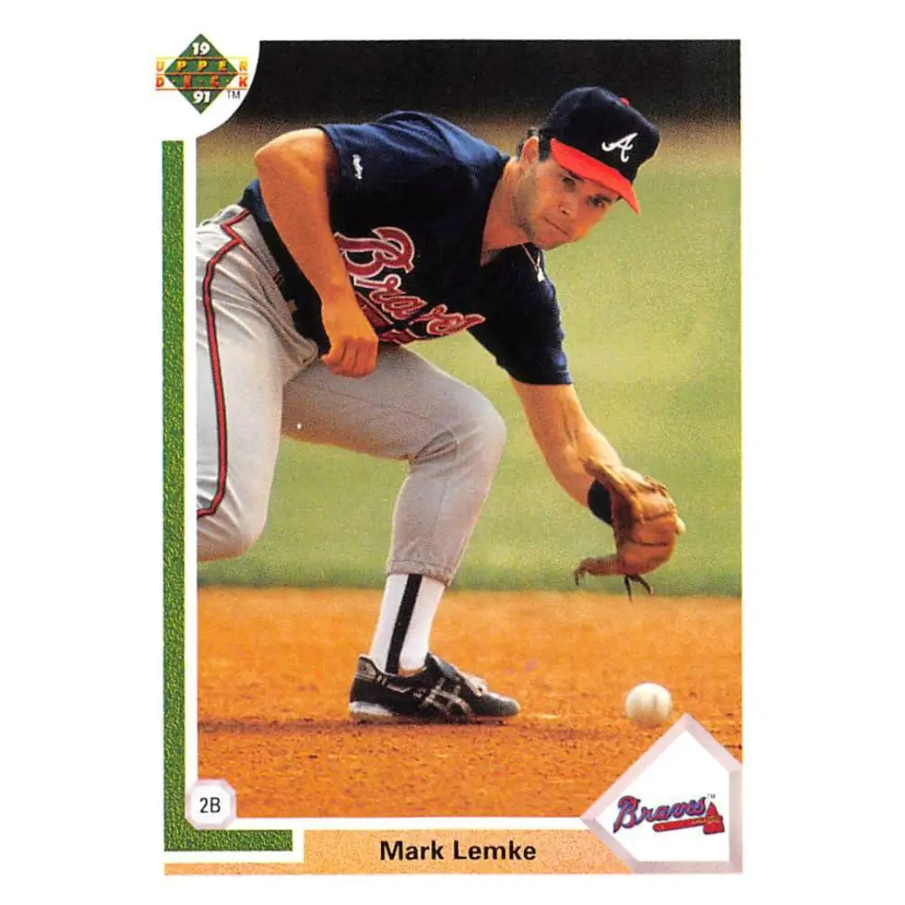 1991 Upper Deck #419 Mark Lemke EX Excellent Atlanta Braves Baseball Card  Image 1
