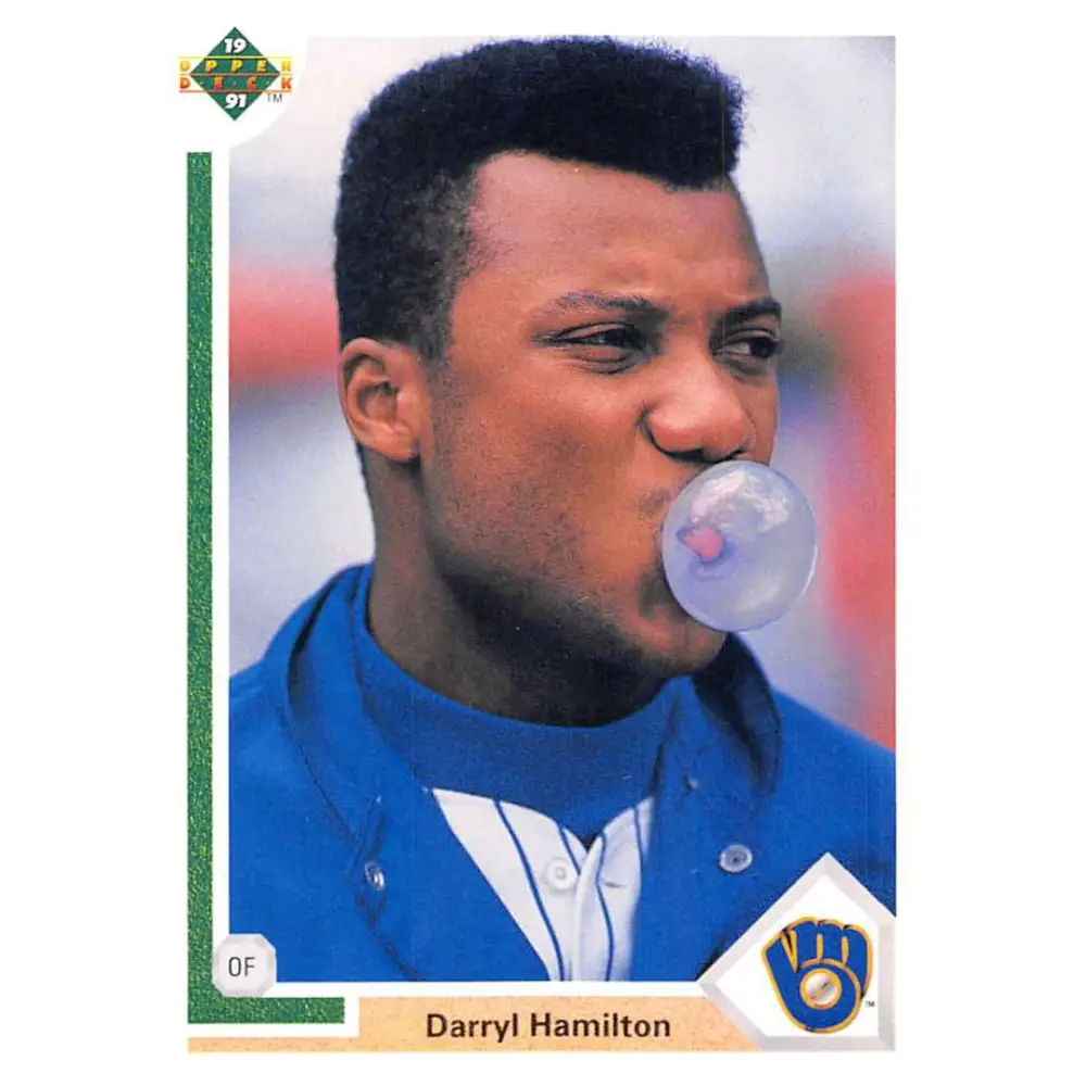 1991 Upper Deck #42 Darryl Hamilton NM-MT Milwaukee Brewers Baseball Card Image 1