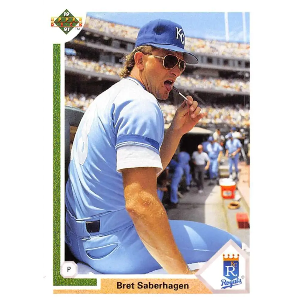 1991 Upper Deck #435 Bret Saberhagen EX Excellent Kansas City Royals Baseball Card  Image 1