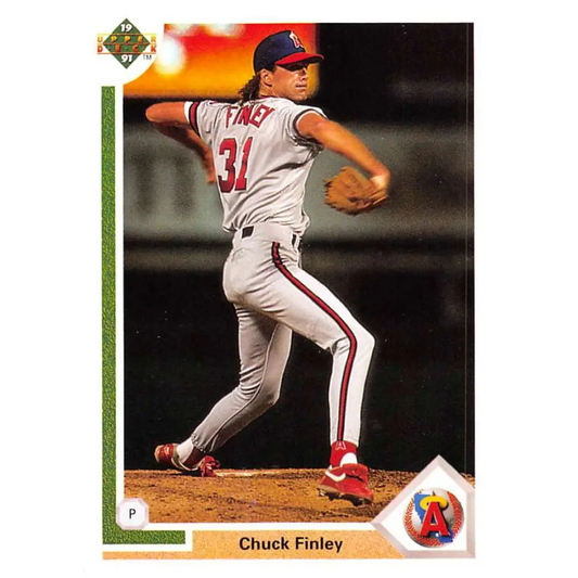 1991 Upper Deck #437 Chuck Finley EX Excellent California Angels Baseball Card  Image 1
