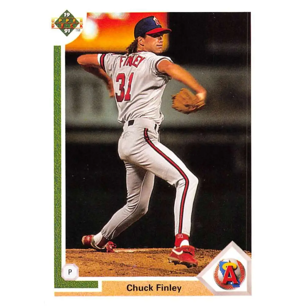 1991 Upper Deck #437 Chuck Finley NM-MT California Angels Baseball Card Image 1