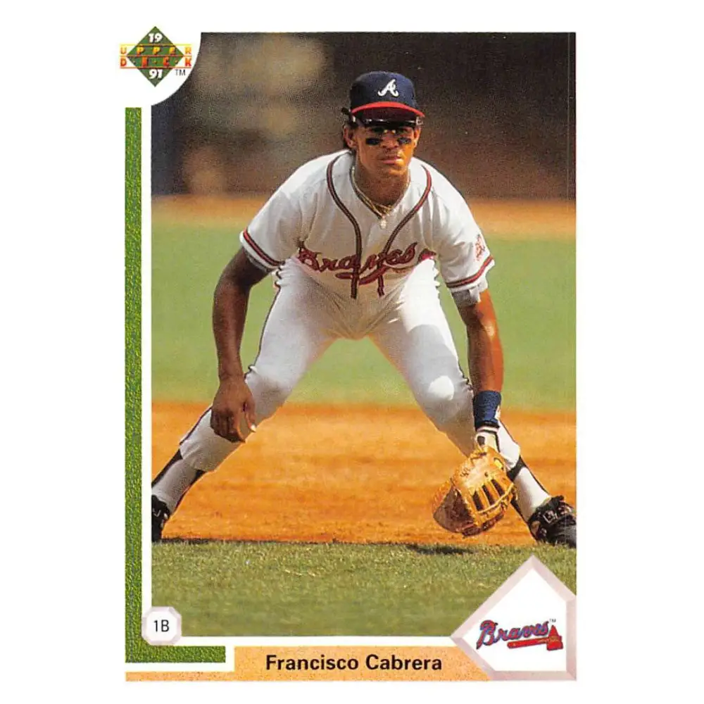 1991 Upper Deck #439 Francisco Cabrera EX Excellent Atlanta Braves Baseball Card  Image 1