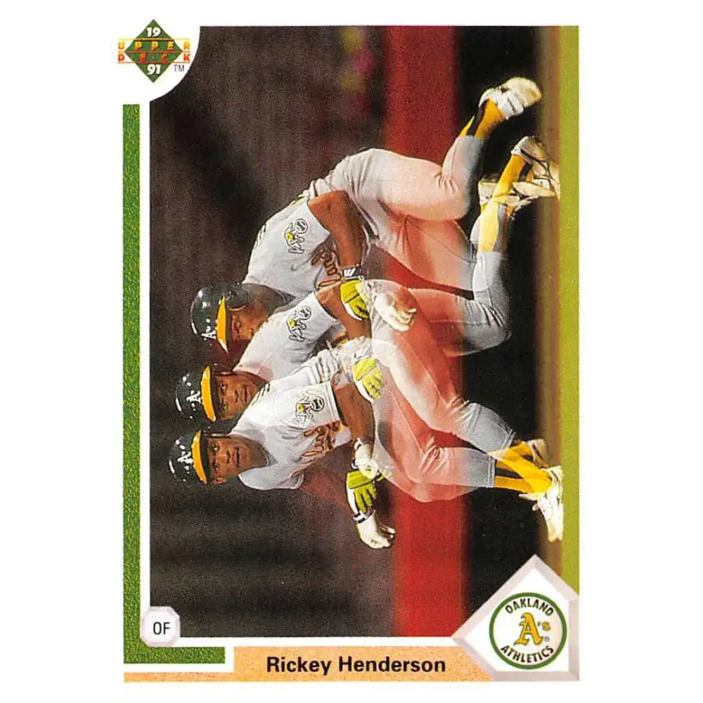 1991 Upper Deck #444 Rickey Henderson EX Excellent Oakland Athletics Baseball Card  Image 1