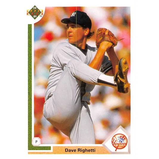 1991 Upper Deck #448 Dave Righetti NM-MT New York Yankees Baseball Card Image 1