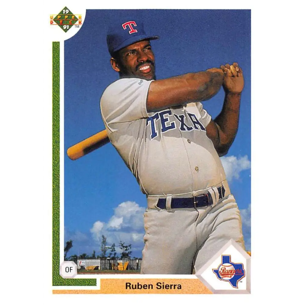 1991 Upper Deck #455 Ruben Sierra EX Excellent Texas Rangers Baseball Card  Image 1