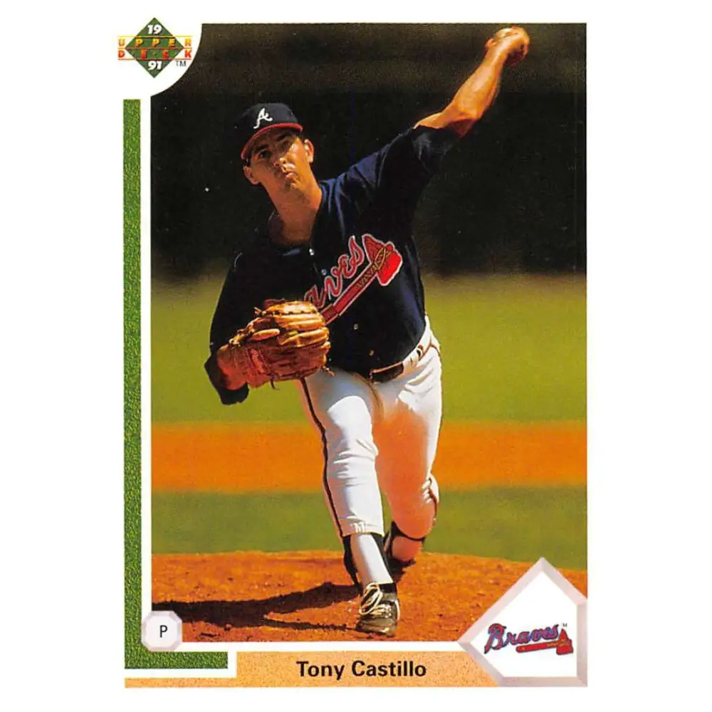 1991 Upper Deck #458 Tony Castillo EX Excellent Atlanta Braves Baseball Card  Image 1