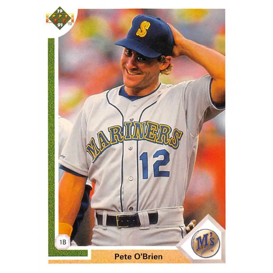1991 Upper Deck #459 Pete O'Brien NM-MT Seattle Mariners Baseball Card Image 1