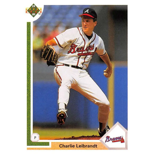 1991 Upper Deck #460 Charlie Leibrandt NM-MT Atlanta Braves Baseball Card Image 1