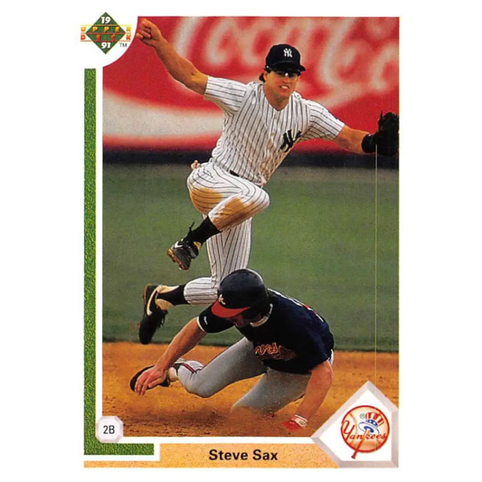 1991 Upper Deck #462 Steve Sax EX Excellent New York Yankees Baseball Card  Image 1