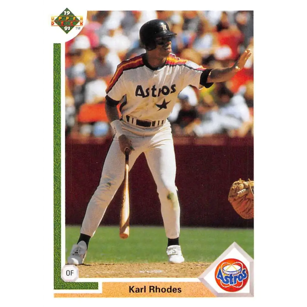 1991 Upper Deck #466 Karl Rhodes NM-MT Houston Astros Baseball Card Image 1