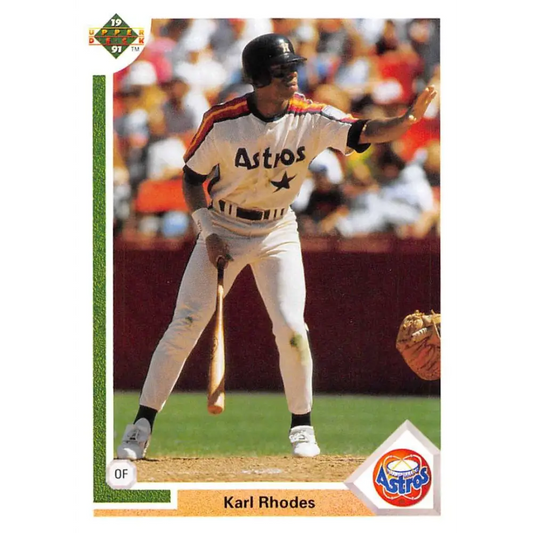 1991 Upper Deck #466 Karl Rhodes NM-MT Houston Astros Baseball Card Image 1