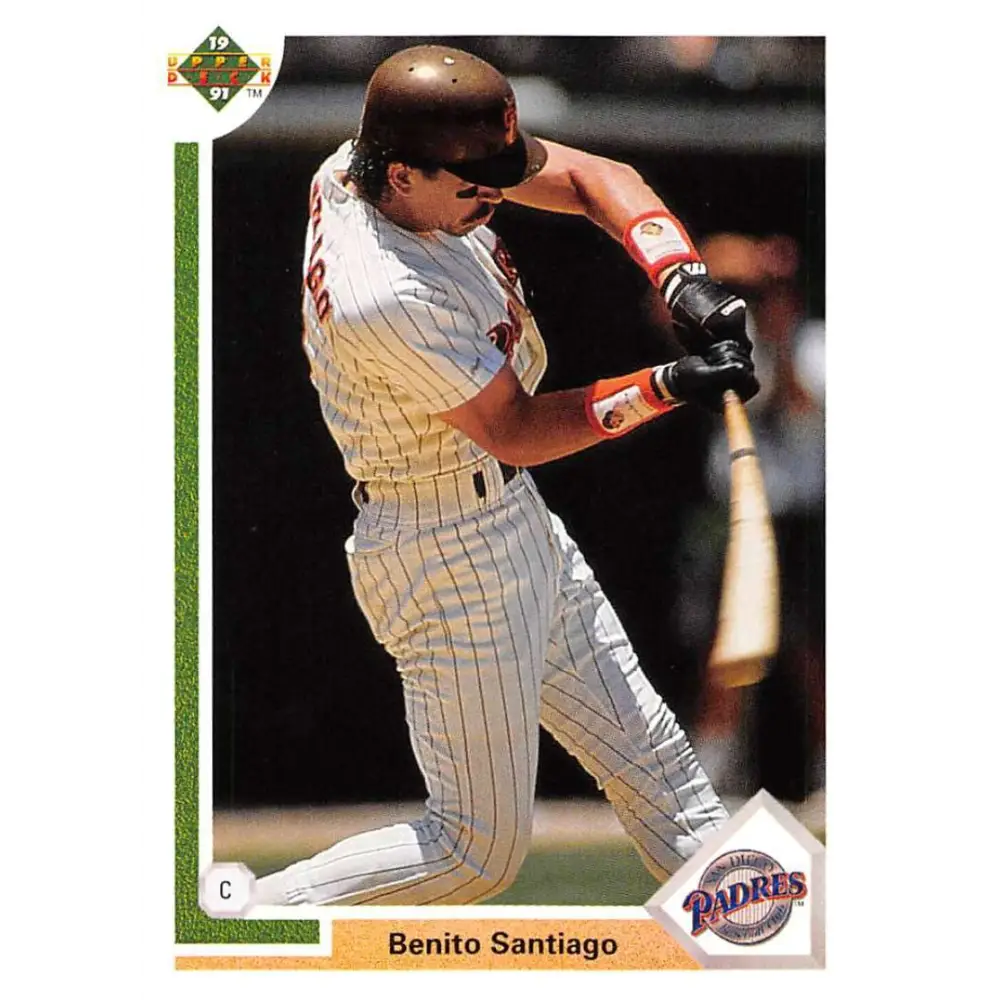 1991 Upper Deck #467 Benito Santiago NM-MT San Diego Padres Baseball Card Image 1