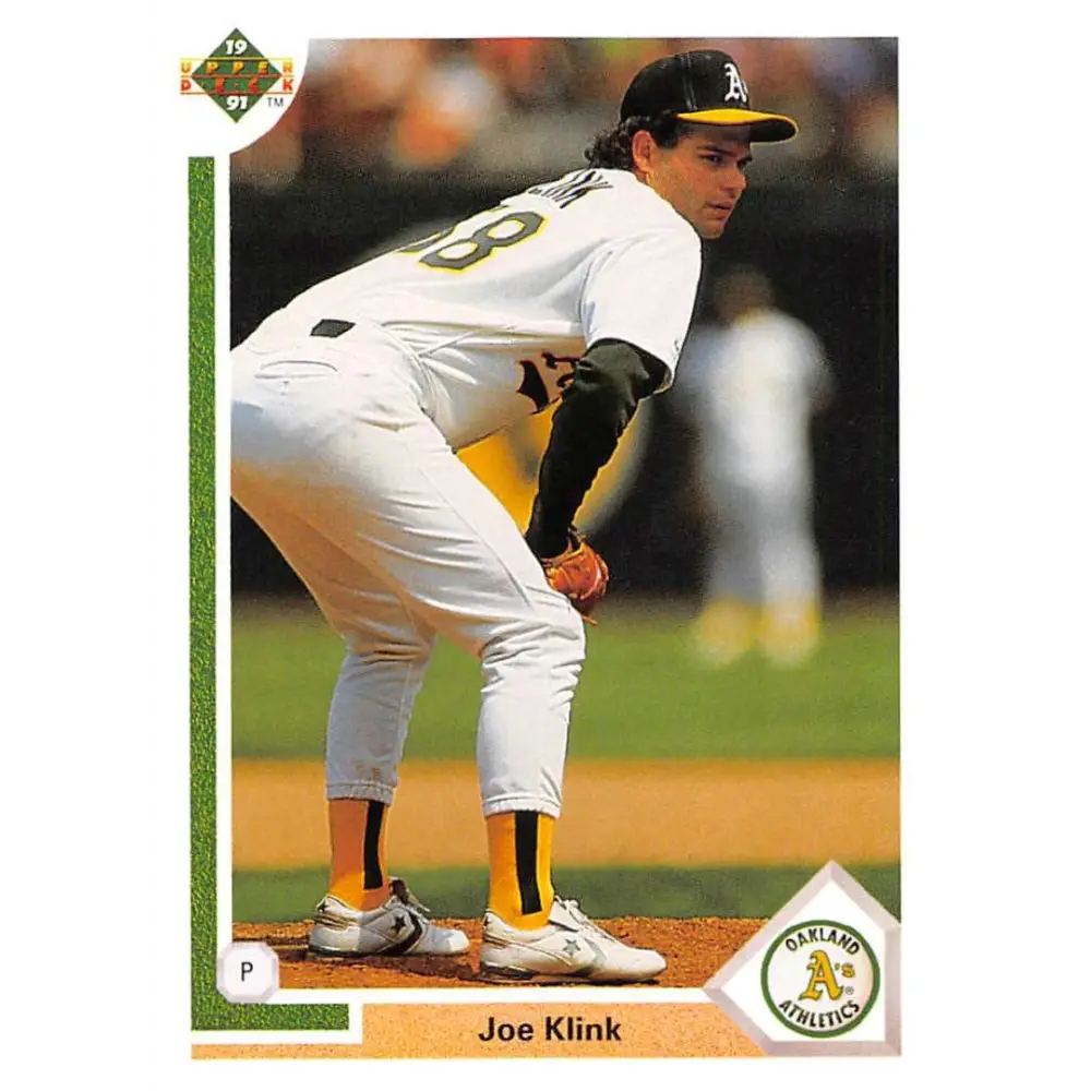 1991 Upper Deck #468 Joe Klink EX Excellent Oakland Athletics Baseball Card  Image 1
