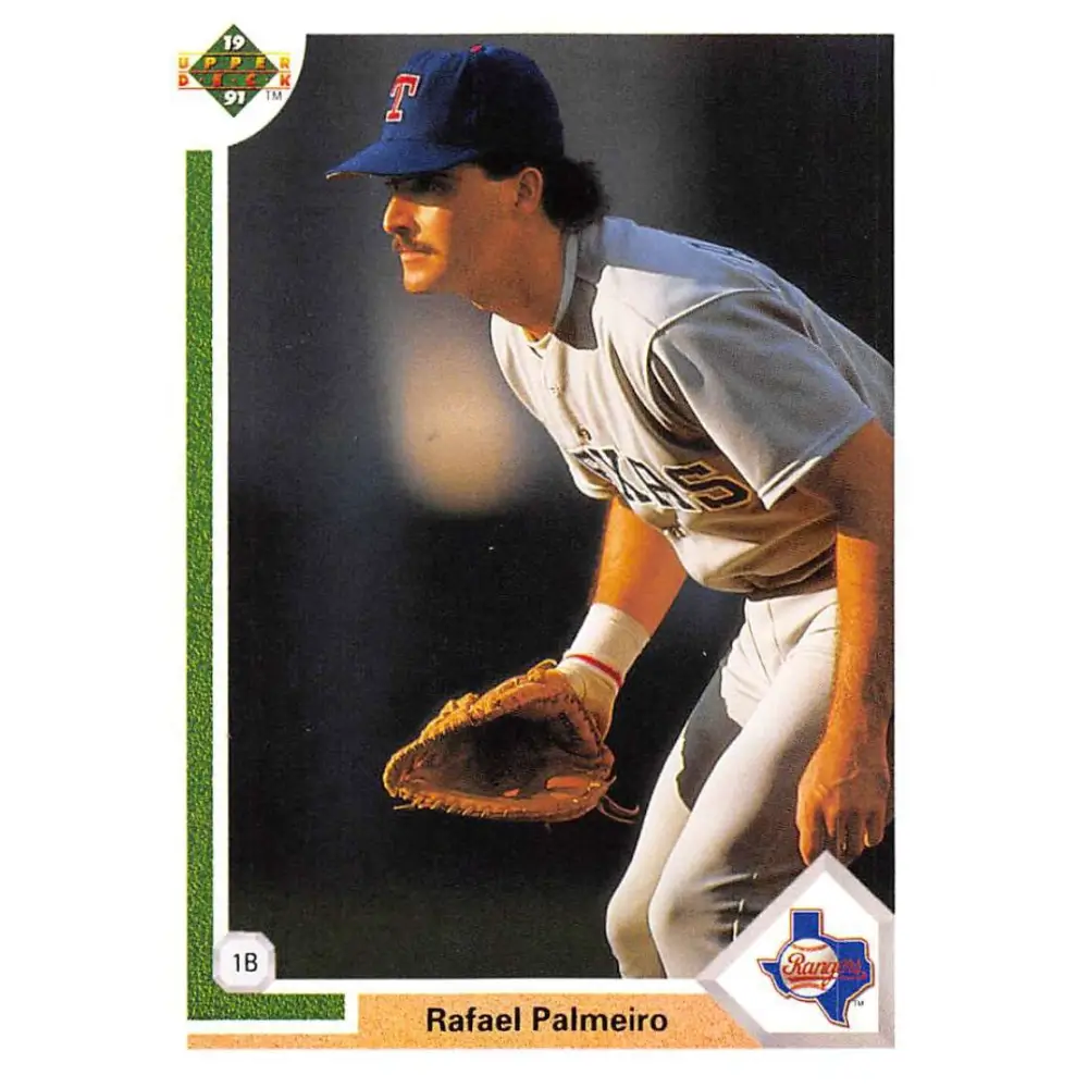 1991 Upper Deck #474 Rafael Palmeiro NM-MT Texas Rangers Baseball Card Image 1