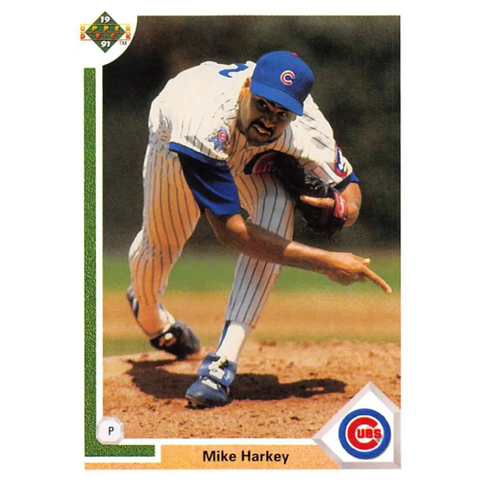 1991 Upper Deck #475 Mike Harkey EX Excellent Chicago Cubs Baseball Card  Image 1