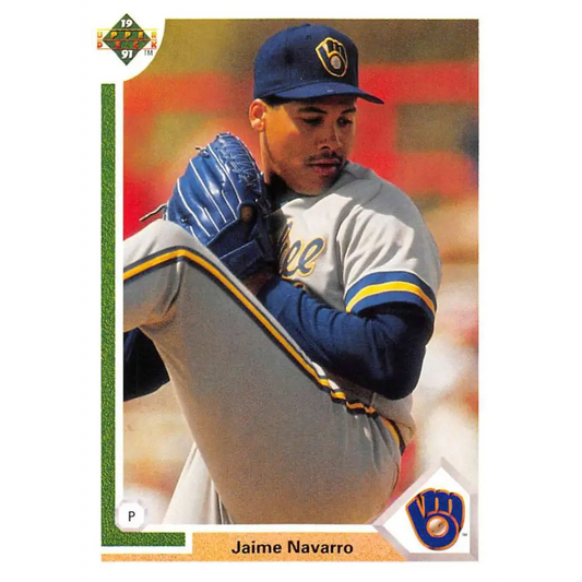 1991 Upper Deck #476 Jaime Navarro EX Excellent Milwaukee Brewers Baseball Card  Image 1