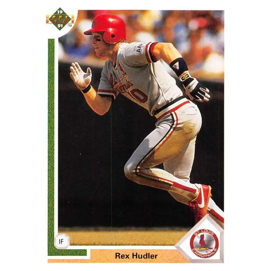 1991 Upper Deck #482 Rex Hudler NM-MT St. Louis Cardinals Baseball Card Image 1