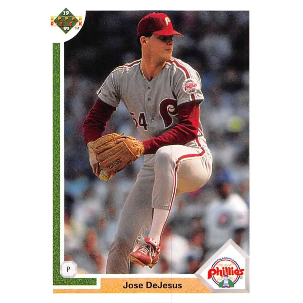 1991 Upper Deck #486 Jose DeJesus NM-MT Philadelphia Phillies Baseball Card Image 1