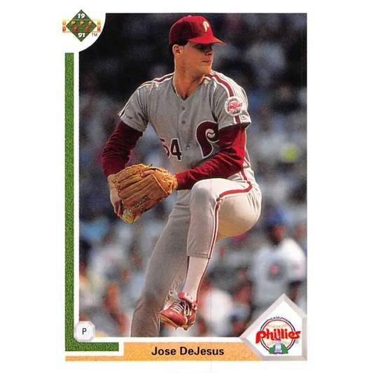 1991 Upper Deck #486 Jose DeJesus NM-MT Philadelphia Phillies Baseball Card Image 1