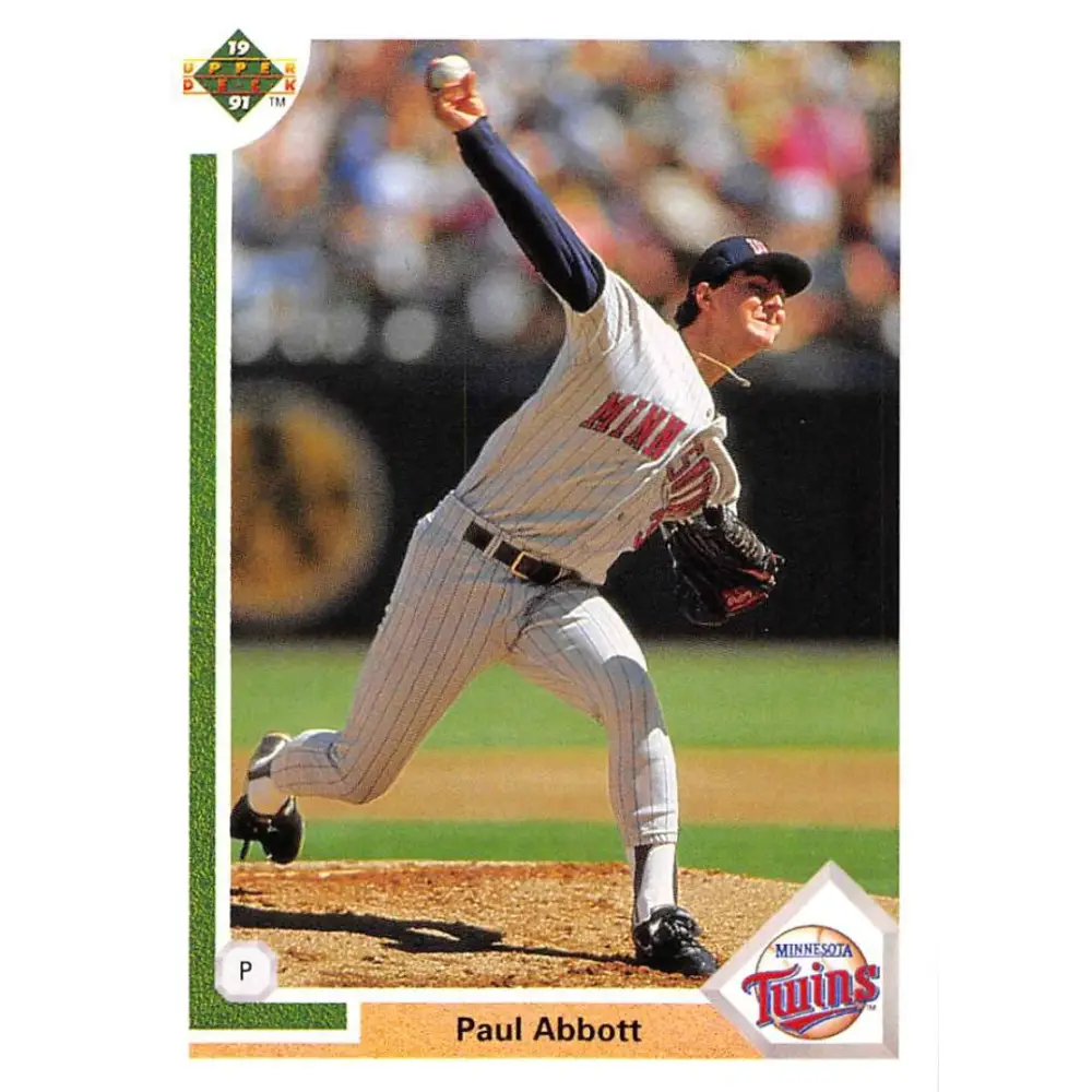 1991 Upper Deck #487 Paul Abbott NM-MT RC Rookie Minnesota Twins Baseball Card Image 1