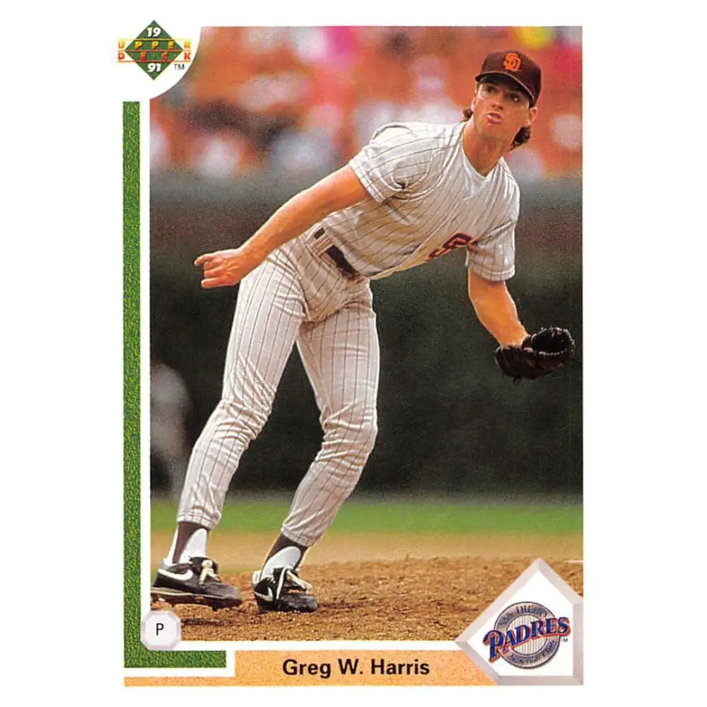 1991 Upper Deck #489 Greg Harris NM-MT San Diego Padres Baseball Card Image 1