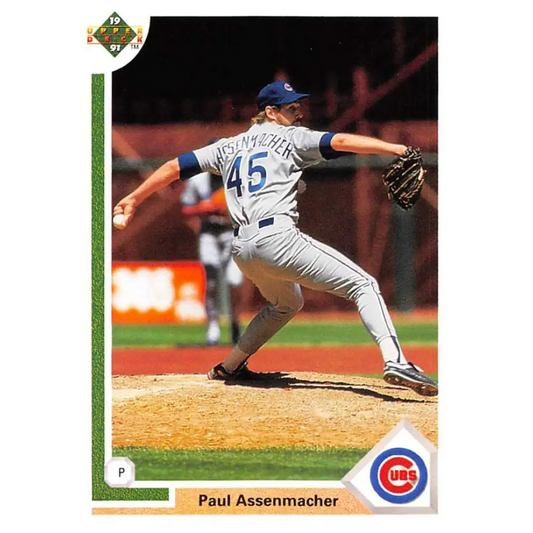 1991 Upper Deck #491 Paul Assenmacher EX Excellent Chicago Cubs Baseball Card  Image 1