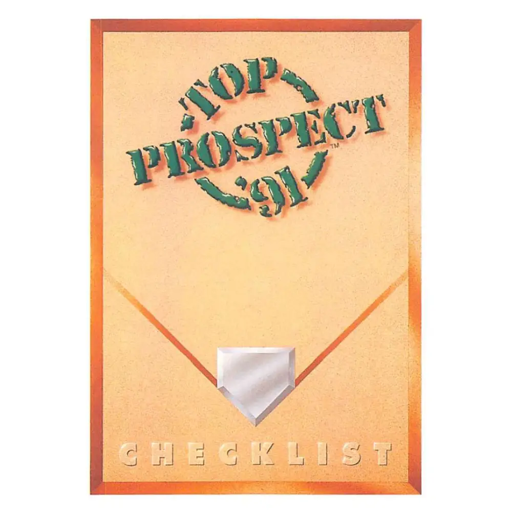 1991 Upper Deck #50 Top Prospect Checklist NM-MT Checklist Baseball Card Image 1