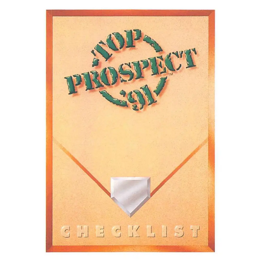 1991 Upper Deck #50 Top Prospect Checklist NM-MT Checklist Baseball Card Image 1