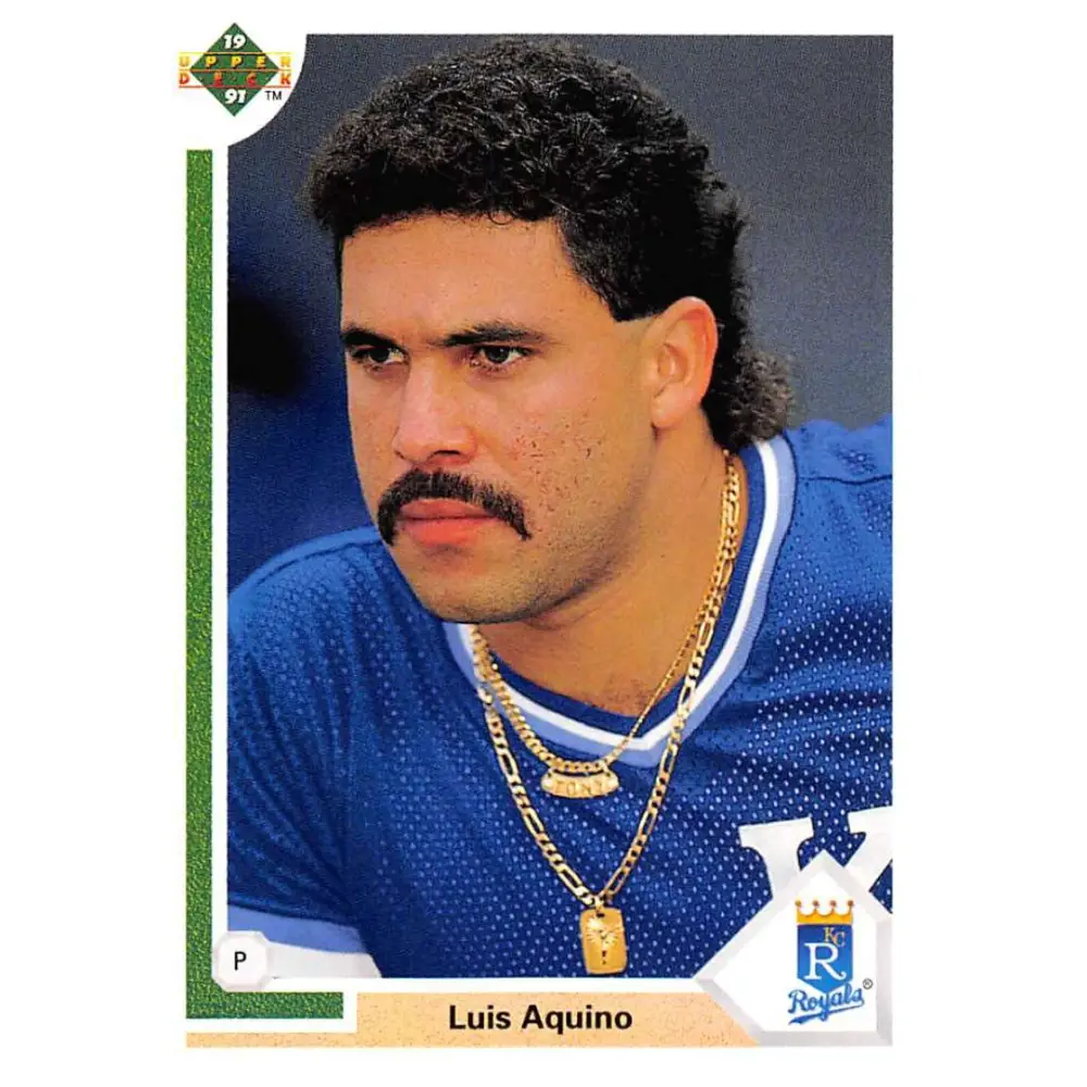 1991 Upper Deck #504 Luis Aquino NM-MT Kansas City Royals Baseball Card Image 1