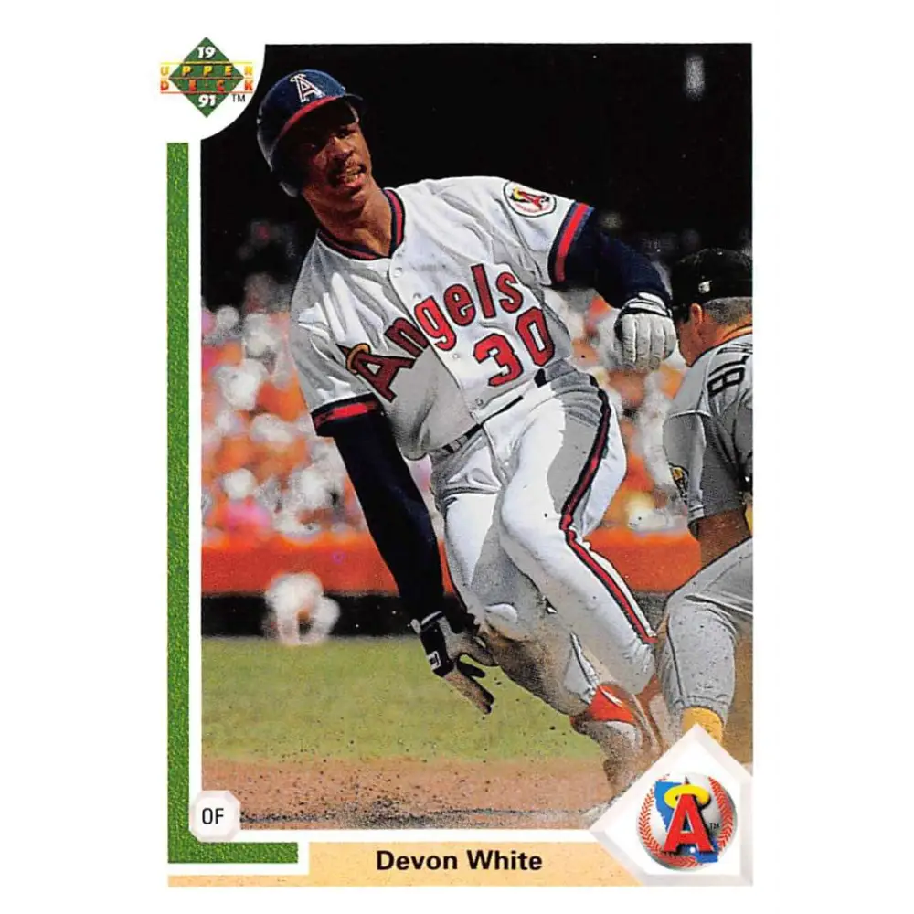 1991 Upper Deck #517 Devon White EX Excellent California Angels Baseball Card  Image 1