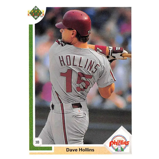 1991 Upper Deck #518 Dave Hollins EX Excellent Philadelphia Phillies Baseball Card  Image 1