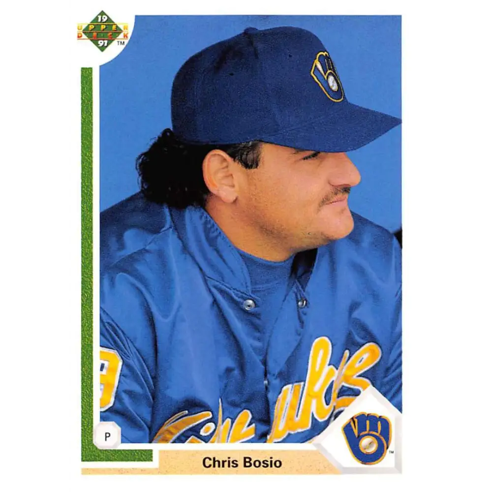 1991 Upper Deck #529 Chris Bosio EX Excellent Milwaukee Brewers Baseball Card  Image 1