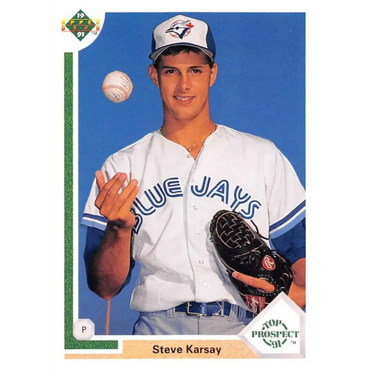 1991 Upper Deck #54 Steve Karsay EX Excellent RC Rookie Toronto Blue Jays Baseball Card  Image 1
