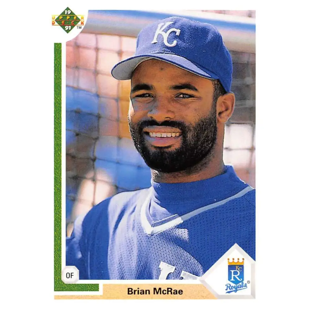 1991 Upper Deck #543 Brian McRae EX Excellent RC Rookie Kansas City Royals Baseball Card  Image 1