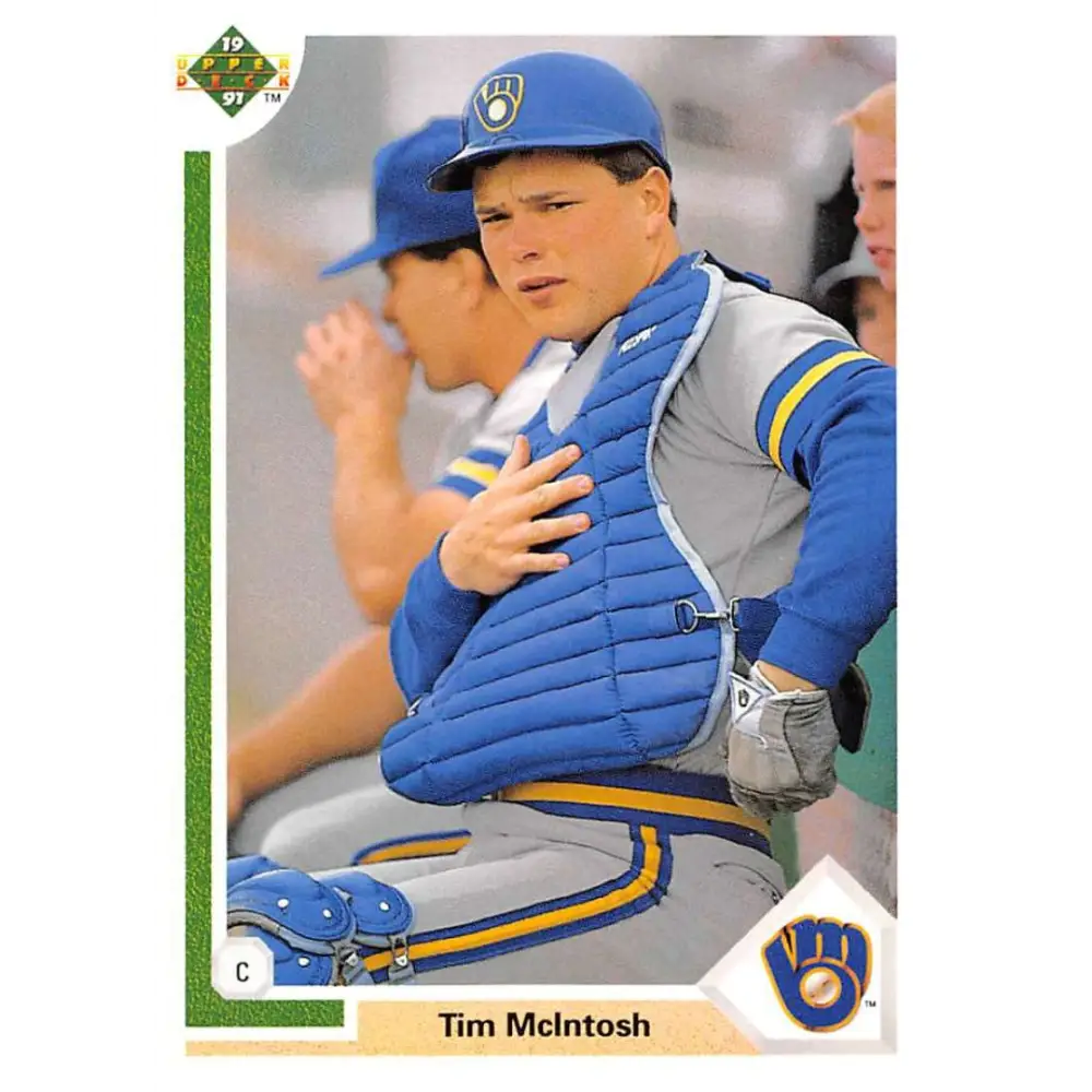 1991 Upper Deck #547 Tim McIntosh NM-MT Milwaukee Brewers Baseball Card Image 1