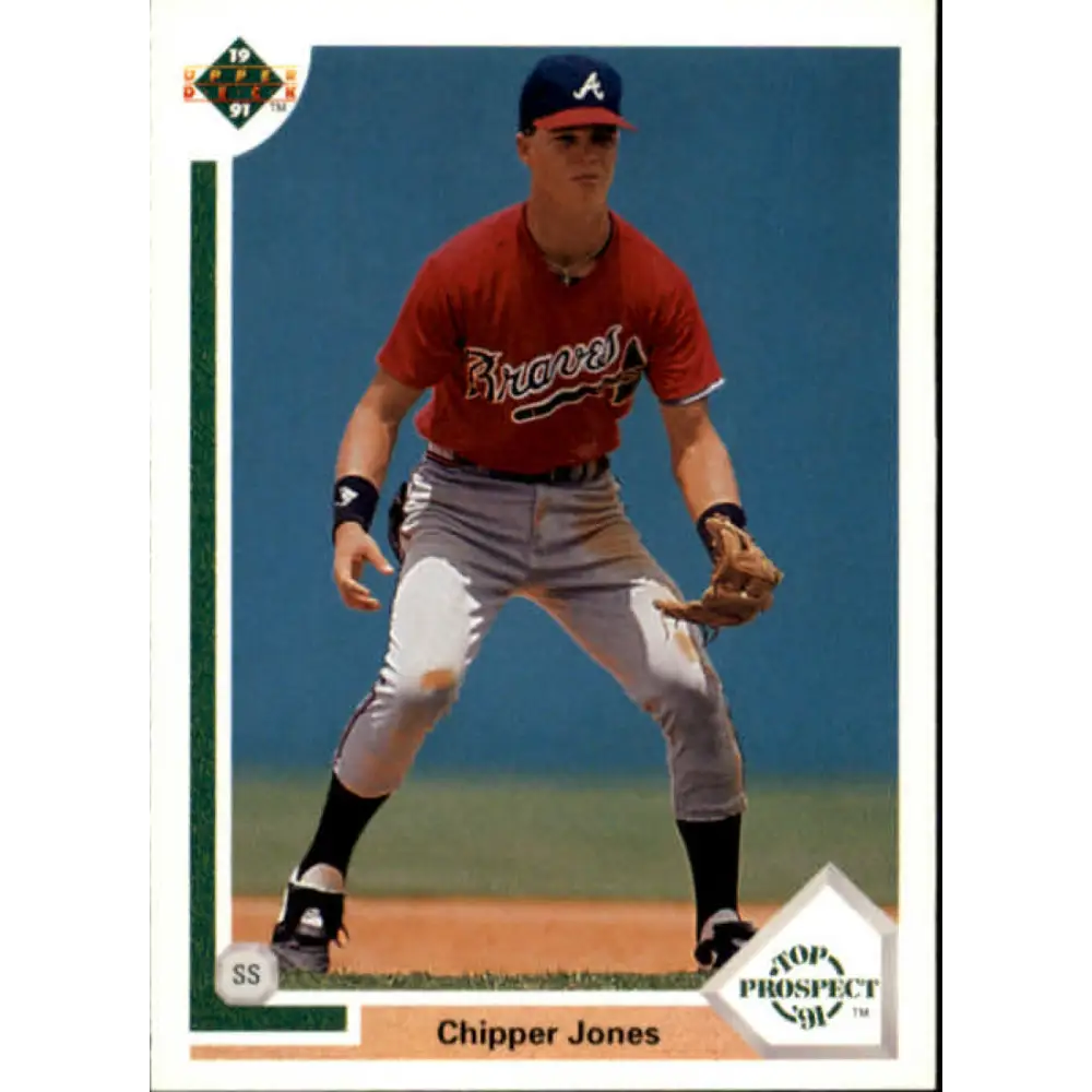 1991 Upper Deck #55 Chipper Jones EX Excellent RC Rookie Atlanta Braves Baseball Card  Image 1