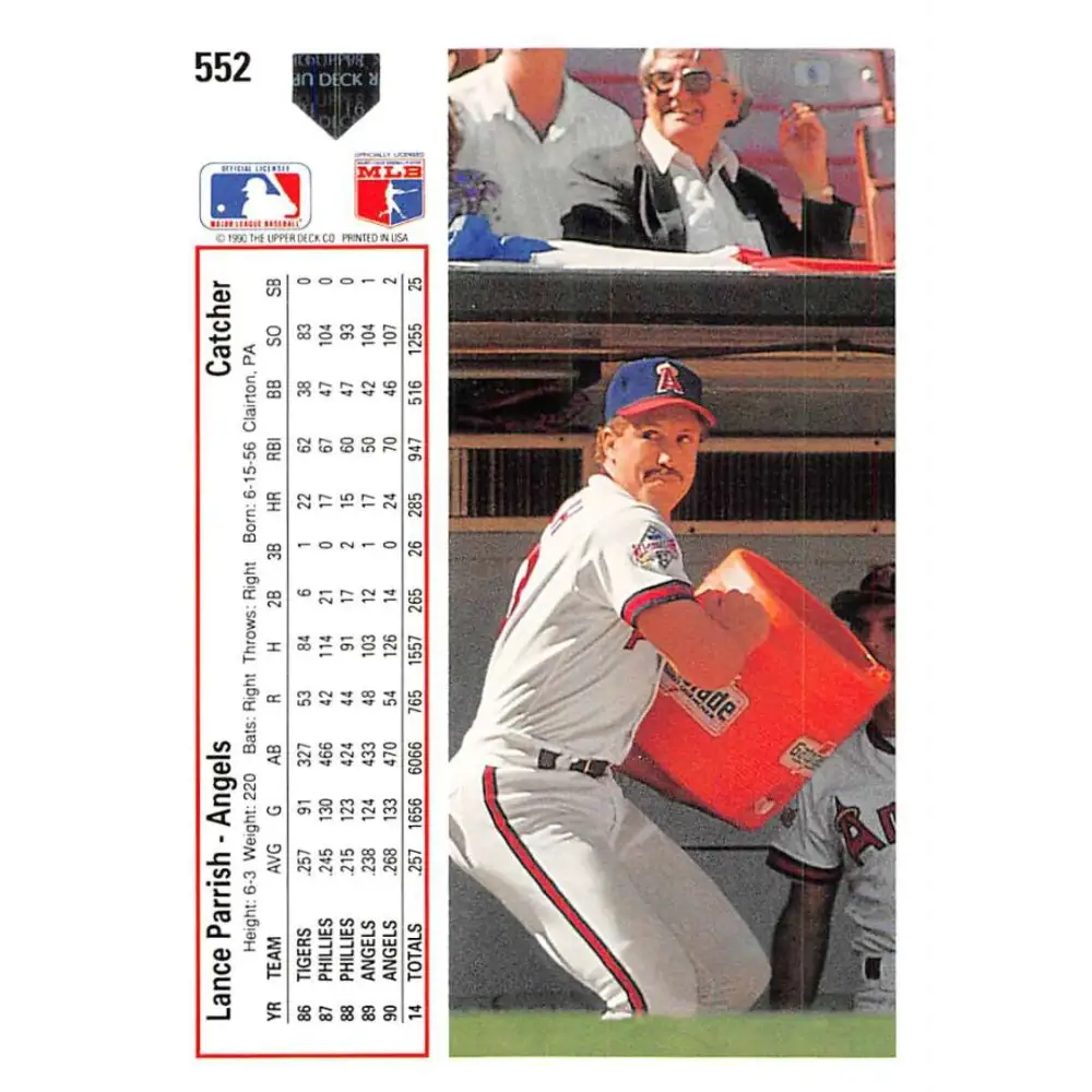 1991 Upper Deck #552 Lance Parrish NM-MT California Angels Baseball Card Image 2