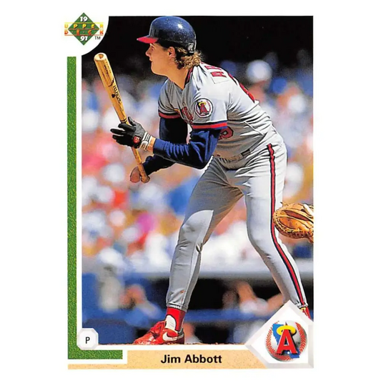 1991 Upper Deck #554 Jim Abbott NM-MT California Angels Baseball Card Image 1