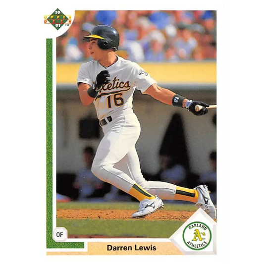 1991 Upper Deck #564 Darren Lewis NM-MT Oakland Athletics Baseball Card Image 1