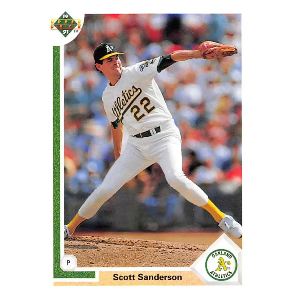 1991 Upper Deck #582 Scott Sanderson NM-MT Oakland Athletics Baseball Card Image 1