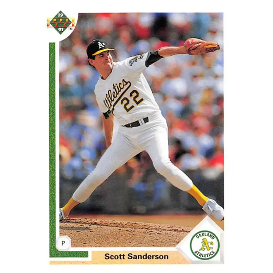 1991 Upper Deck #582 Scott Sanderson NM-MT Oakland Athletics Baseball Card Image 1
