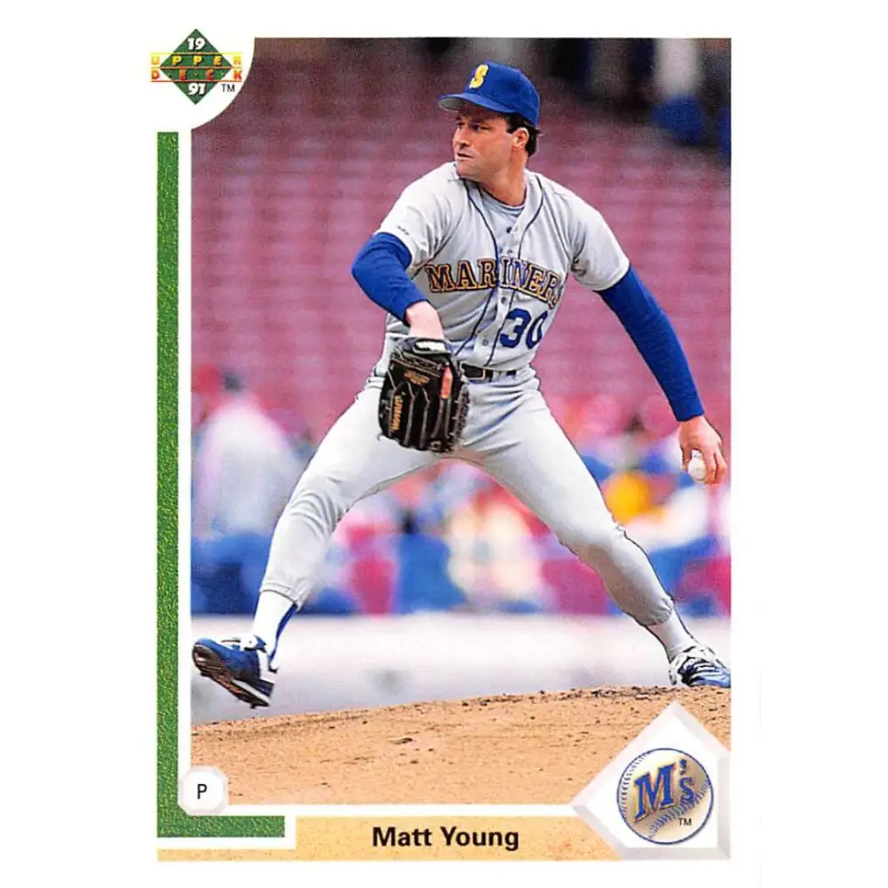 1991 Upper Deck #591 Matt Young EX Excellent Seattle Mariners Baseball Card  Image 1