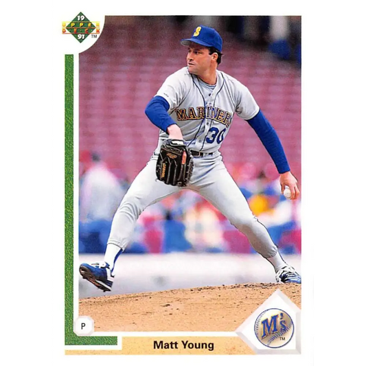 1991 Upper Deck #591 Matt Young EX Excellent Seattle Mariners Baseball Card  Image 1
