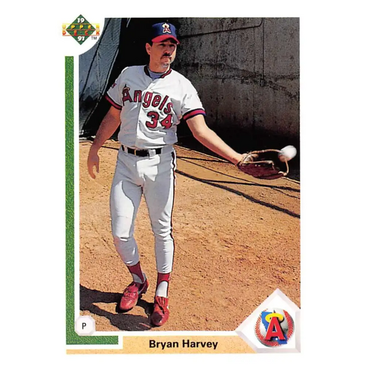 1991 Upper Deck #592 Bryan Harvey NM-MT California Angels Baseball Card Image 1