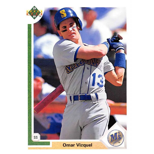 1991 Upper Deck #593 Omar Vizquel EX Excellent Seattle Mariners Baseball Card  Image 1