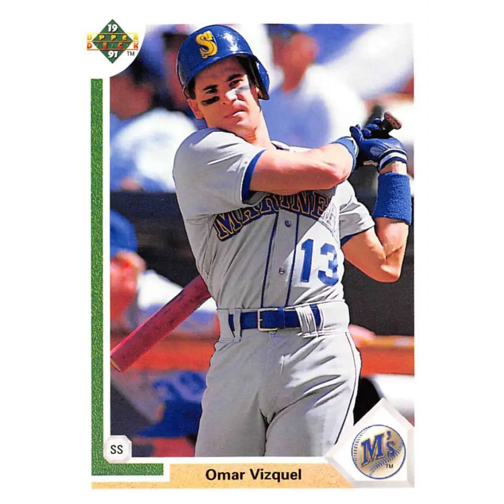 1991 Upper Deck #593 Omar Vizquel NM-MT Seattle Mariners Baseball Card Image 1