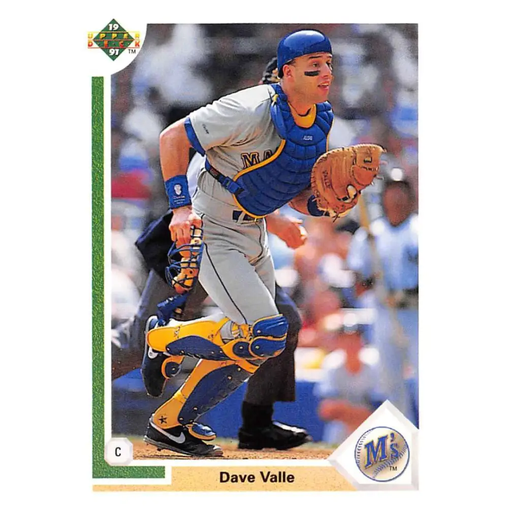 1991 Upper Deck #595 Dave Valle NM-MT Seattle Mariners Baseball Card Image 1